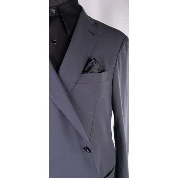 Sene Solid Gray Sport Blazer Unstructured Blazer Jacket Coat Taupe Size 46r NWOT